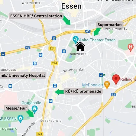 Business Suites-fair-balcony's-uniklinik - For 8 Appartamento Essen